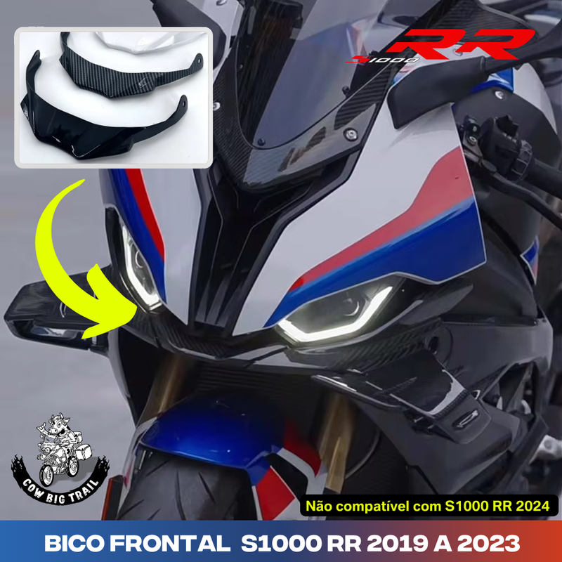 Bico Frontal Asa p/ BMW S1000 RR 2019 a 2023 (NÃO compatível c/ modelo 2024 com asa original)