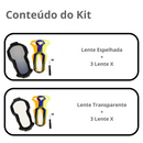 Protetor de Farol c/ Moldura em Plástico ABS Similar Original c/ Lente Transparente ou Espelhada p/ BMW R1200/1250 GS /Adventure 2014-2024 (Farol LED BMW)