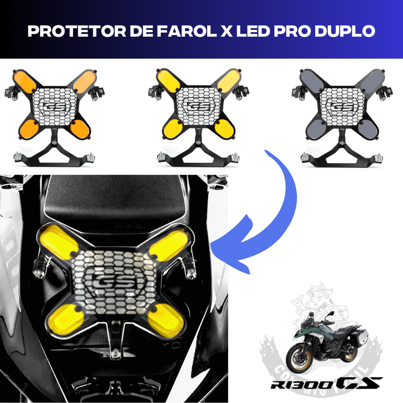 Protetor de Farol X-LED PRO Duplo p/ BMW R1300 GS 2024-2025