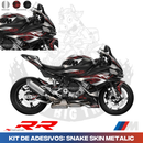 Kit de Adesivos Prata Metalizado c/ Detalhes Snake Skin p/ BMW S1000 RR 2024-25