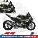 Kit de Adesivos Prata Metalizado c/ Detalhes Snake Skin p/ BMW S1000 RR 2024-25