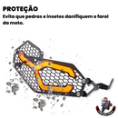 Protetor de Farol Grade c/ lente DRL p/ BMW F750/F850 GS/ ADVENTURE 2019 a 2023