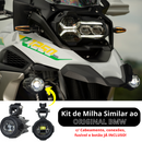 Kit Farol de Milha Auxiliar 40W 6000K p/ BMW R1250GS, R1200GS, F850GS, F800GS, F750GS, F700GS, F650, K1600 (Kit Universal)