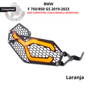 Protetor de Farol Grade c/ lente DRL p/ BMW F750/F850 GS/ ADVENTURE 2019 a 2023
