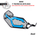 Protetor de Farol Grade c/ lente DRL p/ BMW F750/F850 GS/ ADVENTURE 2019 a 2023