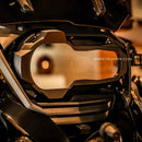 Protetor de Farol c/ Moldura em Plástico ABS Similar Original c/ Lente Transparente ou Espelhada p/ BMW R1200/1250 GS /Adventure 2014-2024 (Farol LED BMW)