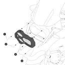 Protetor de Farol c/ Moldura em Plástico ABS Similar Original c/ Lente Transparente ou Espelhada p/ BMW R1200 GS LC/Adventure 2014-2019 (Farol C-LED BMW)