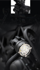 Kit Farol de Milha 90W 16000Lm (C/ 3 modos) ou Kit 40W 9000Lm c/ Chicote p/ BMW, Honda, Yamaha, Kawasaki, Ducati, Triumph, Suzuki