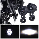 Kit Farol Auxilia de Milha LED 40w Universal c/ Chicote p/ Motos BMW, Honda, Yamaha, Kawasaki, Ducati, Triumph, Suzuki