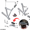 Borracha Grip (PAR) da Pedaleira do Piloto p/ BMW R1200 GS LC/ R1250 GS e F750/850 GS 2013-2023