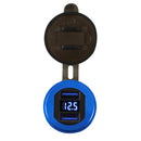 Adaptador USB c/ Carregamento Rápido QuickCharge 3.0 Dual USB c/ display em LED à Prova D'Água e Poeira