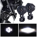 Kit Farol Auxilia de Milha LED 40w Universal c/ Chicote p/ Motos BMW, Honda, Yamaha, Kawasaki, Ducati, Triumph, Suzuki